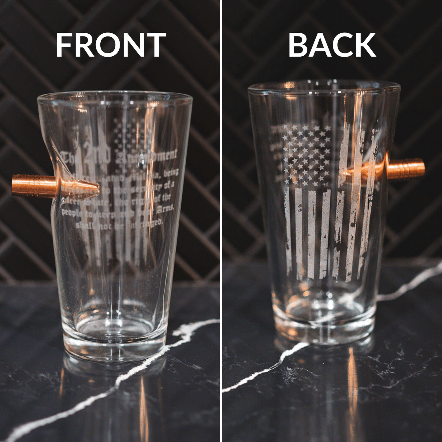 Pint Glass 2nd Amendment by BenShot