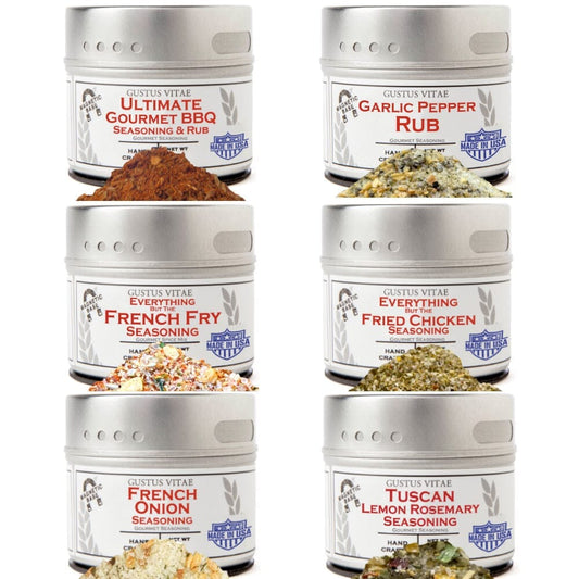 Air Fryer Kitchen Hero Seasoning Set - Artisanal Spice Blends Six Pack by Gustus Vitae