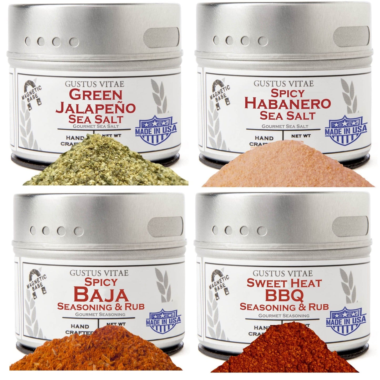 Kitchen, Cooking and Grilling Essentials – The Spicy Collection | Set of 4 by Gustus Vitae