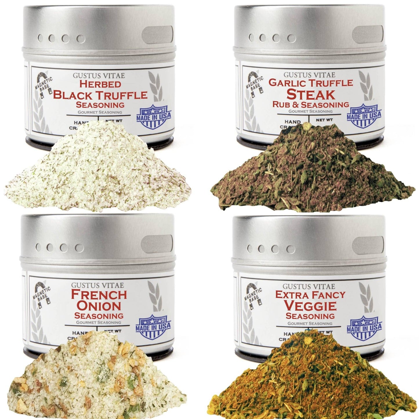 Luxury Protein & Fancy Truffled Side Seasonings | Set of 4 by Gustus Vitae
