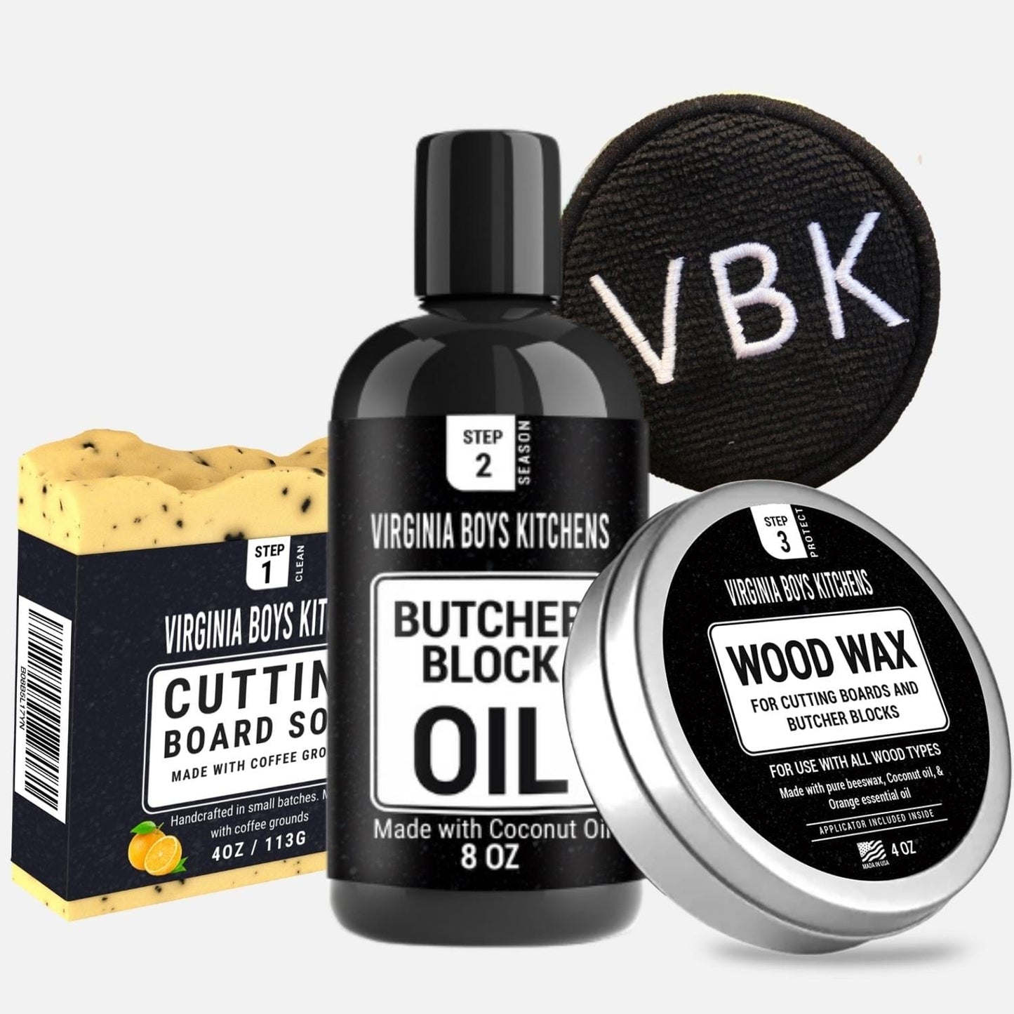 Clean & Care Kit for Wood Cutting Boards - 4 items