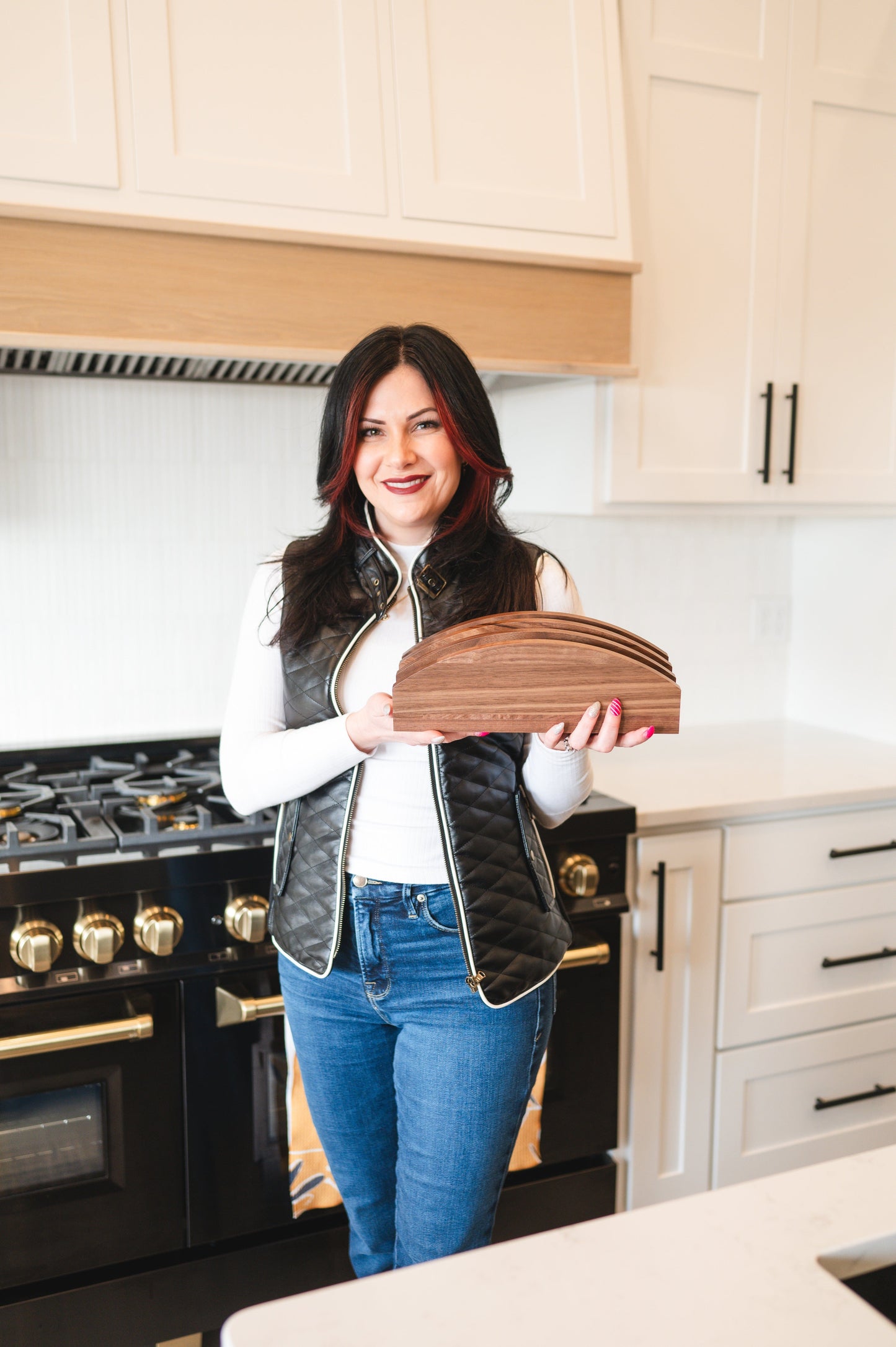 Premium Walnut Cutting Board Holder - Sturdy & Stylish
