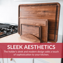 Premium Walnut Cutting Board Holder - Sturdy & Stylish