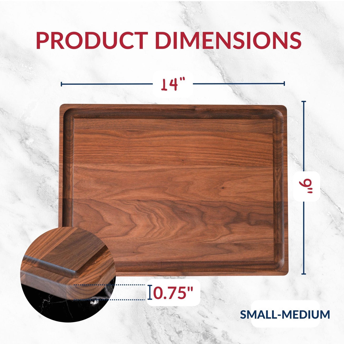**NEW!** Small-Medium Walnut Wood Cutting Board/return B grade