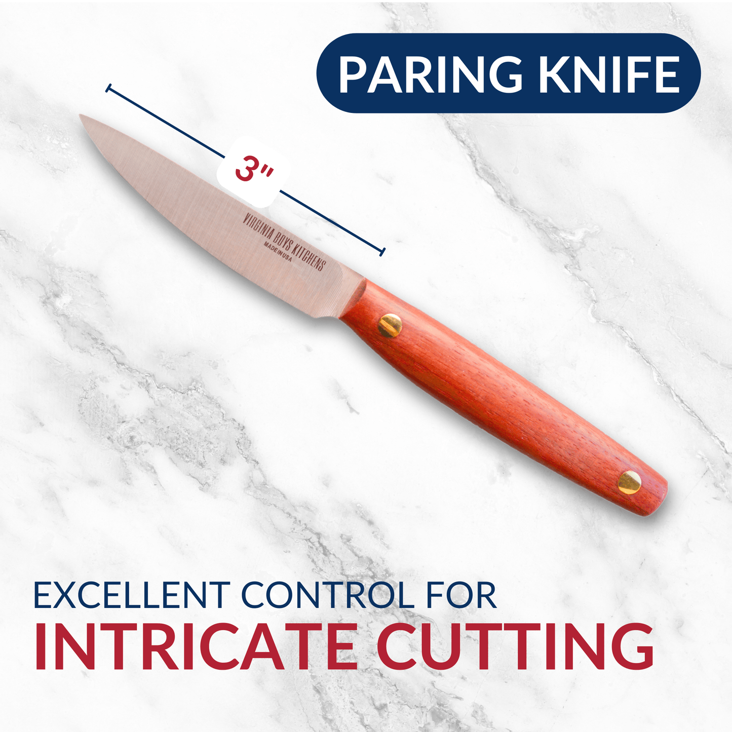 Stainless Steel Paring Knife with Walnut Wood Handles