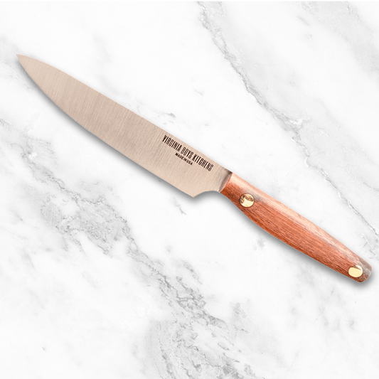 Stainless Steel Utility Knife with Walnut Wood Handles