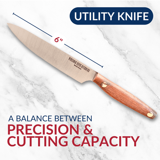 Stainless Steel Utility Knife with Walnut Wood Handles