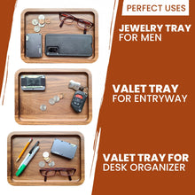 Valet Tray - Catch All Tray - Accessories Organizer - Walnut Wood