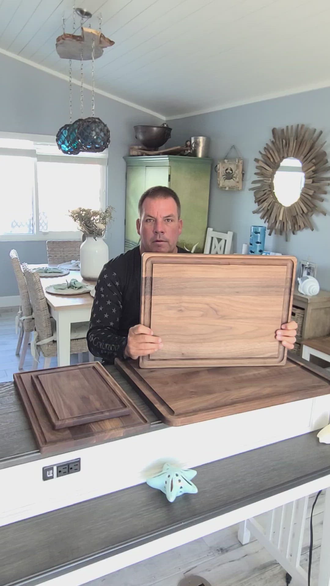 greg klesius demonstrating the size of this awesome board