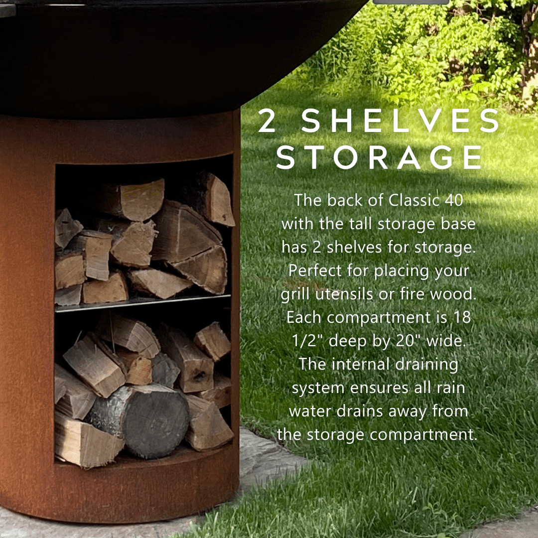 Arteflame Arteflame Classic 40" Grill - Tall Round Base With Storage by Arteflame