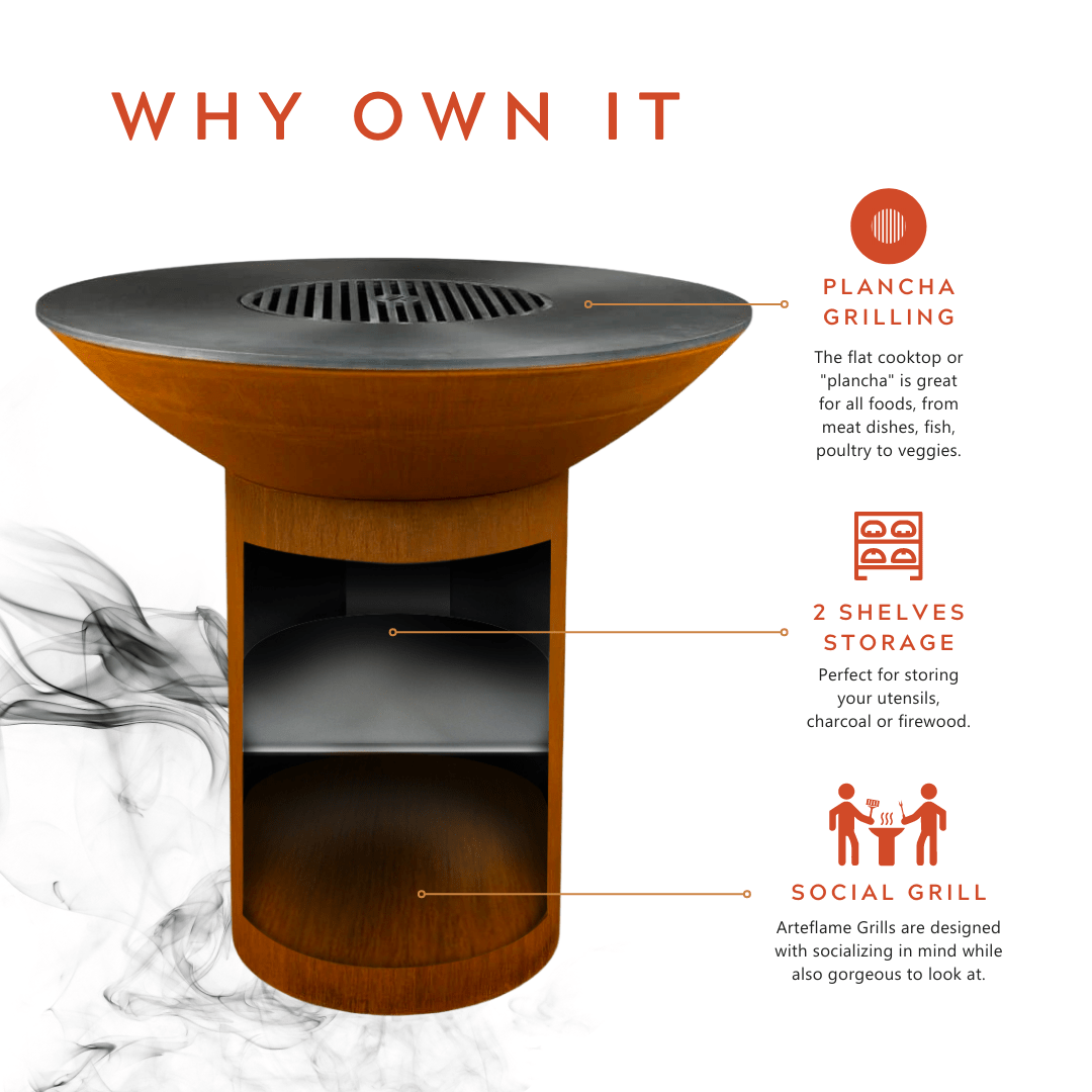 Arteflame Arteflame Classic 40" Grill - Tall Round Base With Storage by Arteflame