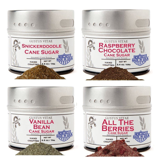 Gustus Vitae Berries & Vanilla Cane Sugars Collection - Artisan Infused Cane Sugars by Gustus Vitae Seasonings & Spices