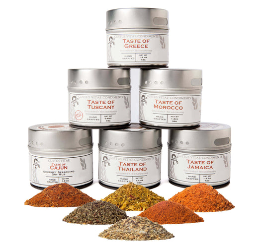Gustus Vitae Cuisines of the World Gourmet Seasonings Collection - 6 Tins by Gustus Vitae