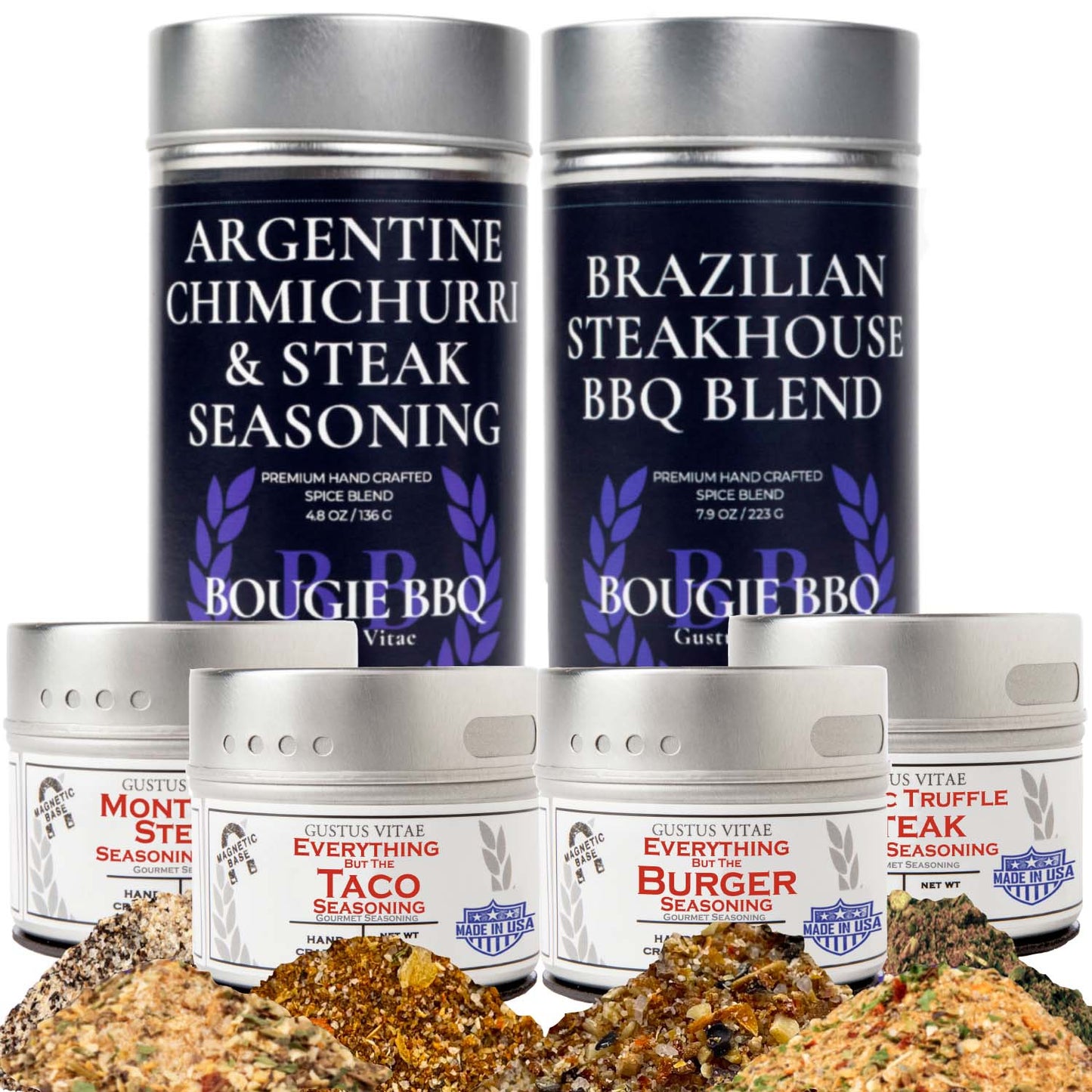 Gustus Vitae Steak Lovers - Best For Beef | Complete 6 Pack Collection | Gourmet Seasonings and Rubs For Steaks, Chops, Racks & Ribs by Gustus Vitae