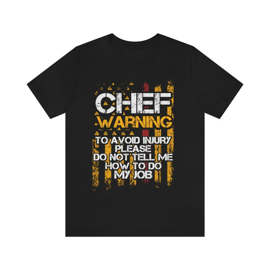 Printify Chef Warning Unisex Jersey Short Sleeve Tee T-Shirt Black / S