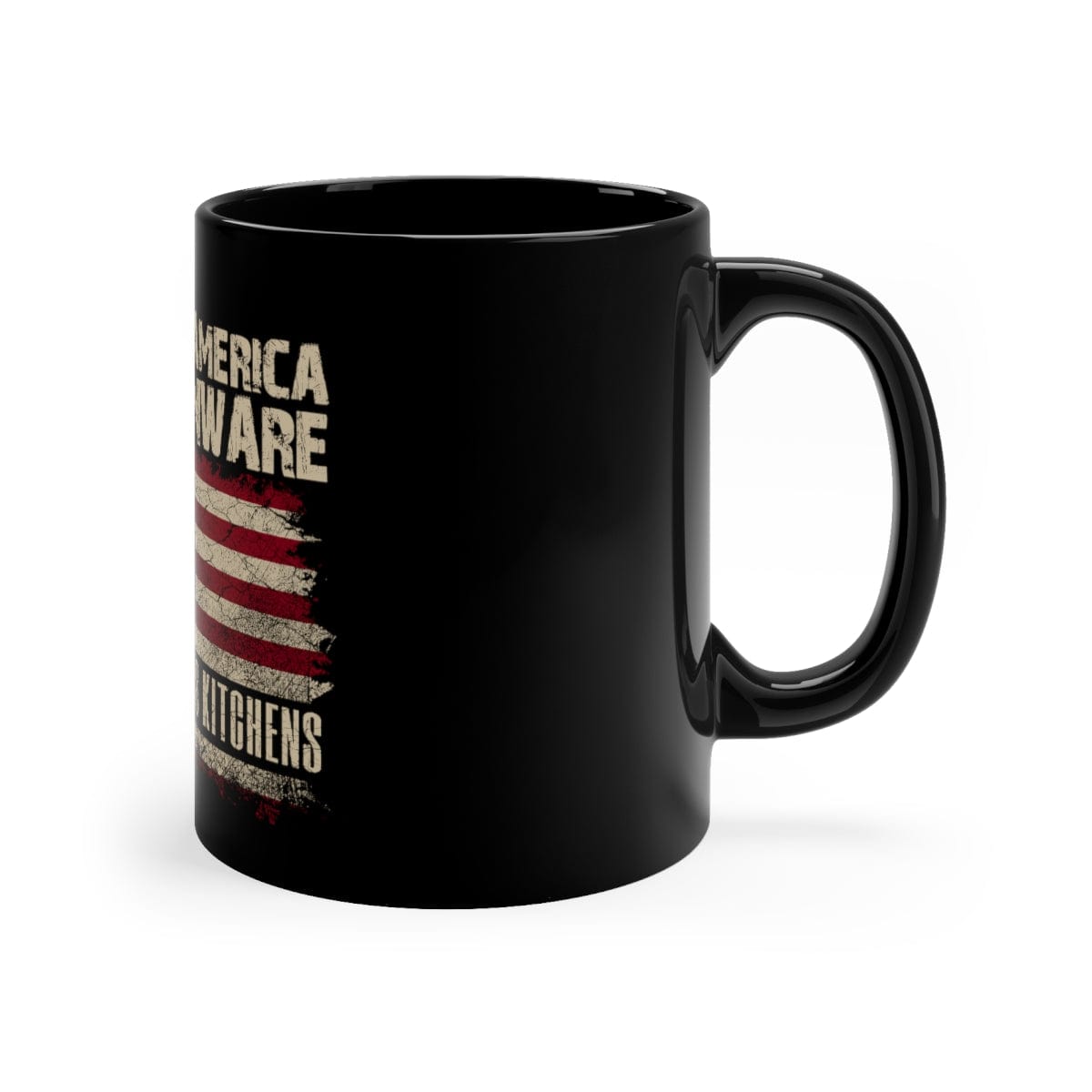 Printify MADE IN AMERICA KITCHENWARE Black Coffee Mug hidden 11oz