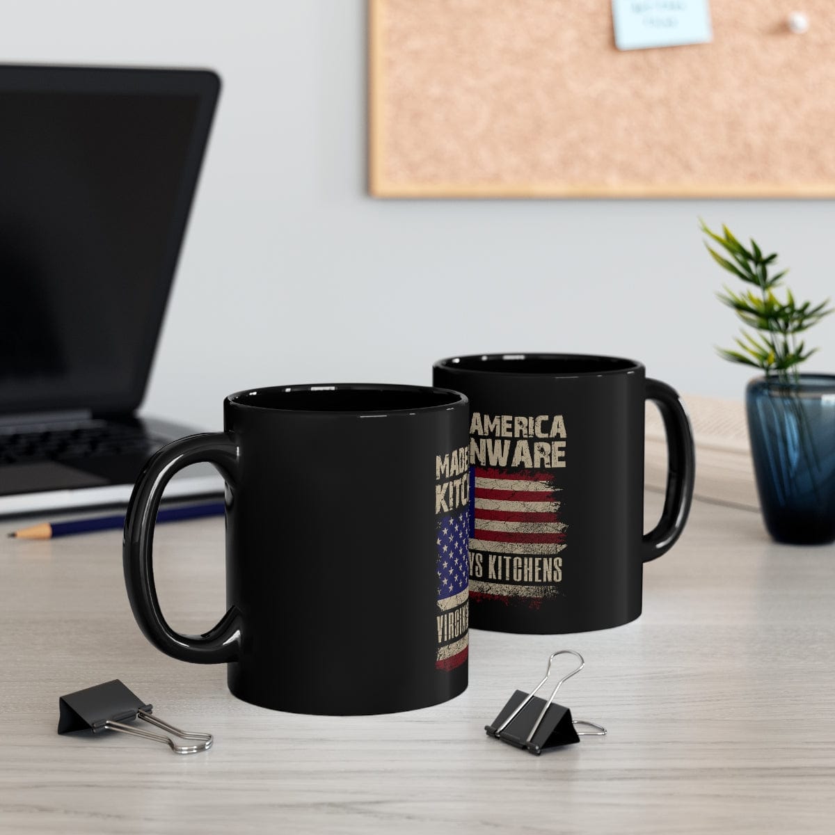 Printify MADE IN AMERICA KITCHENWARE Black Coffee Mug hidden 11oz