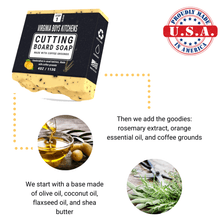 Virginia Boys Kitchens Cutting Board Soap - Safe on Hands & Cutting Boards - Original Scent Orange & Rosemary