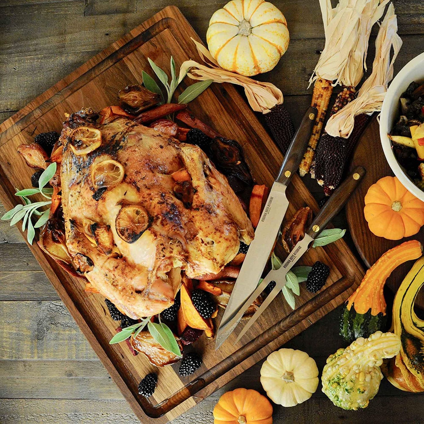 Virginia Boys Kitchens Save $45 - 4pc Bundle - New Home Set - Extra Large board + Chef Knife + Cheese Board + Pizza Board