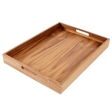 Virginia Boys Kitchens Serving Tray 20 x 15 Inch Rectangular Walnut Wood Serving and Coffee Table Tray with Handles