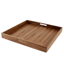 Virginia Boys Kitchens Serving Tray 20 x 20 Inch Square Walnut Wood Serving and Coffee Table Tray with Handles