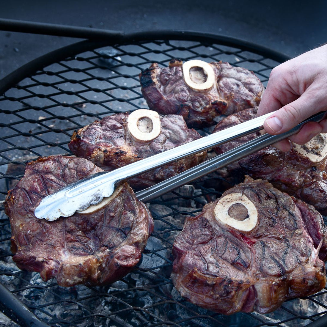 beef shank steaks on a grill to show an ideal beef shank substitute