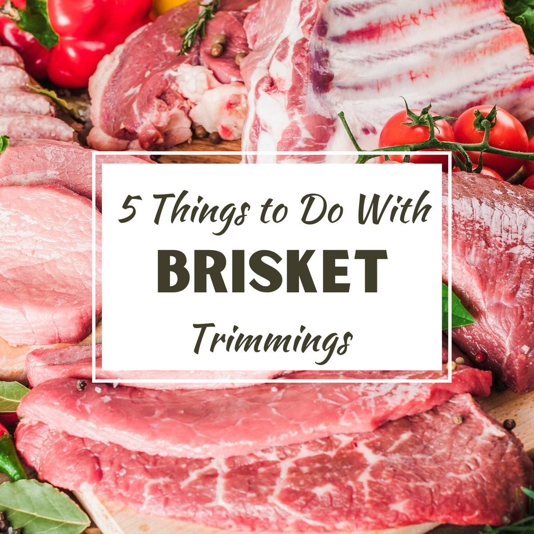 graphic design image of raw beef cuts to show what to do with brisket trimmings