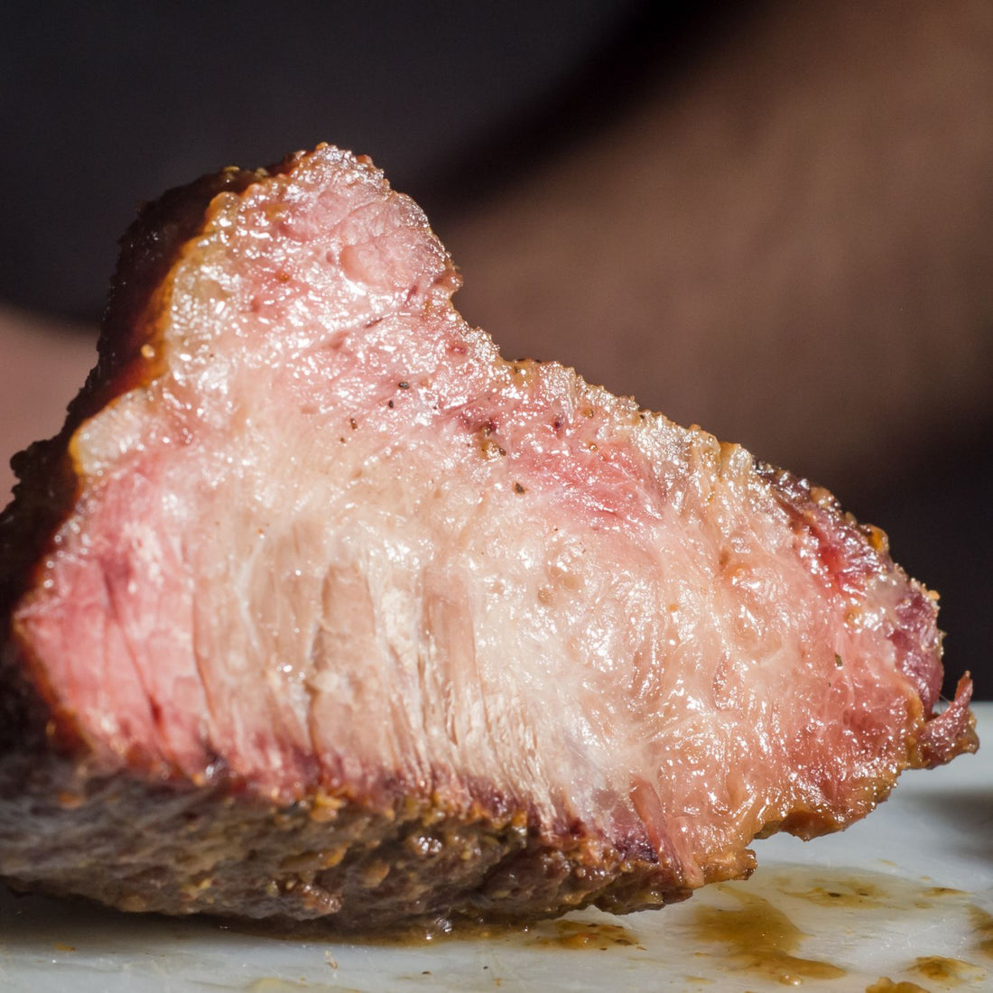 cross-section of a cooked hump steak to show what is hump steak?