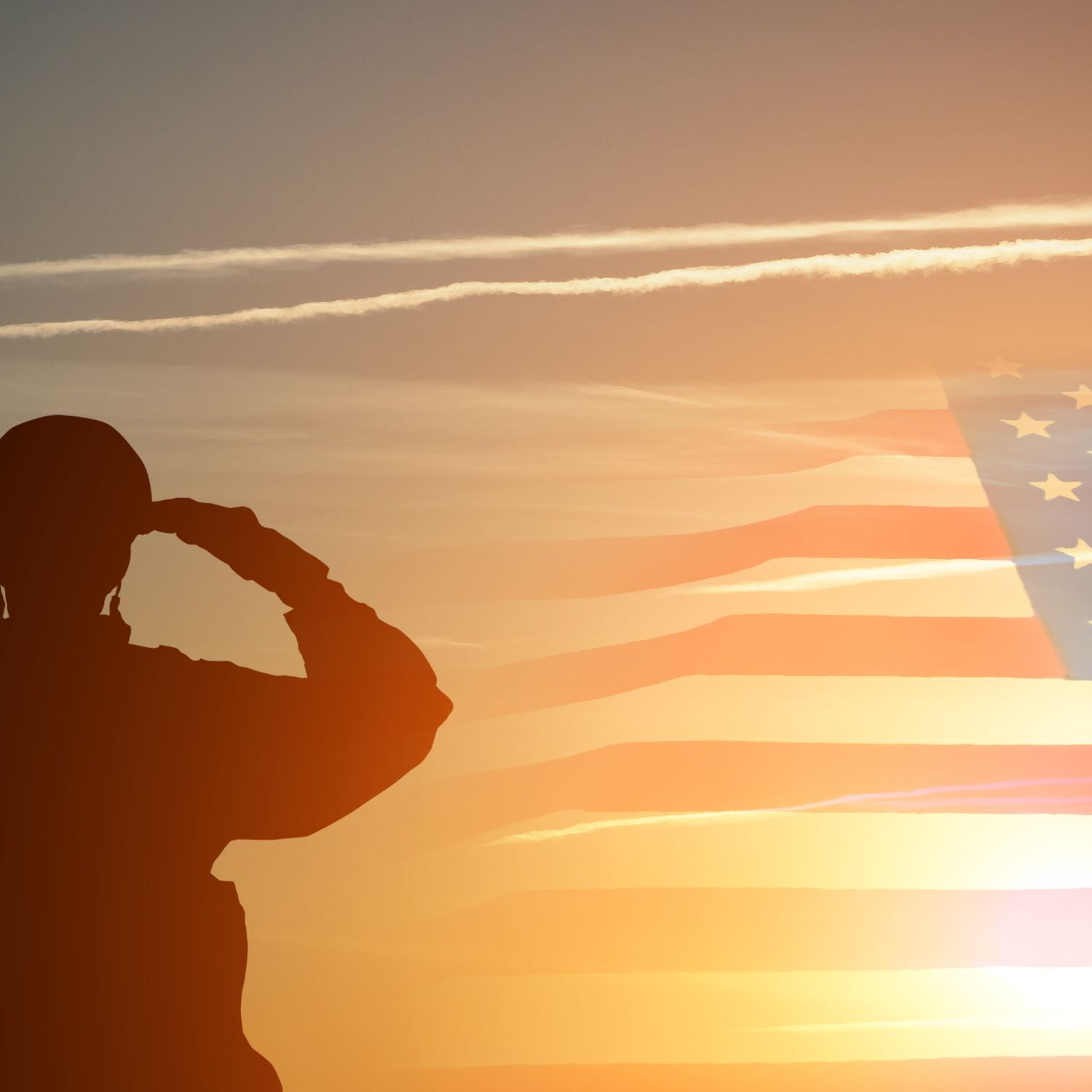 silhouette of a veteran saluting at sunset, best gifts for veterans
