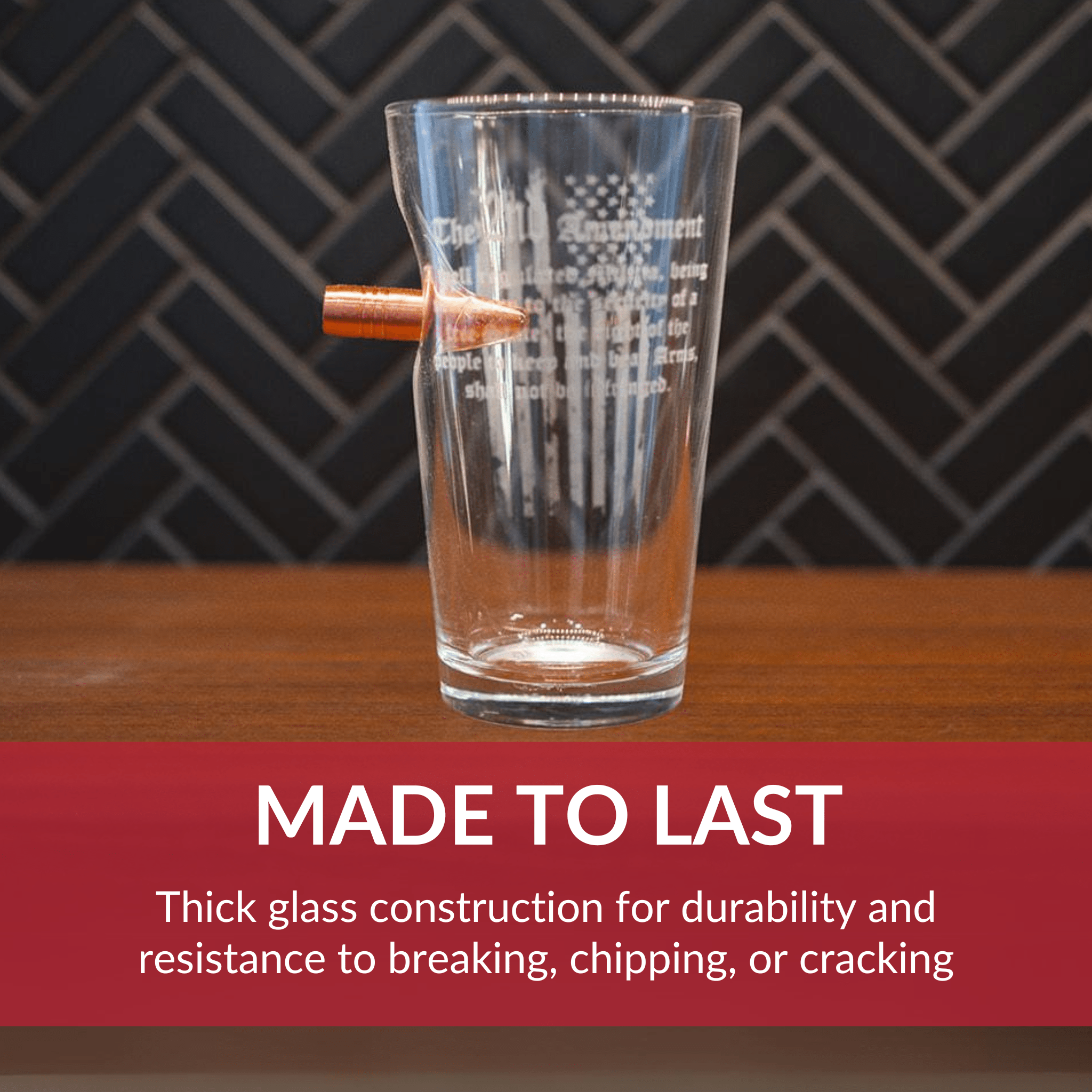 Pint Glass 2nd Amendment by BenShot