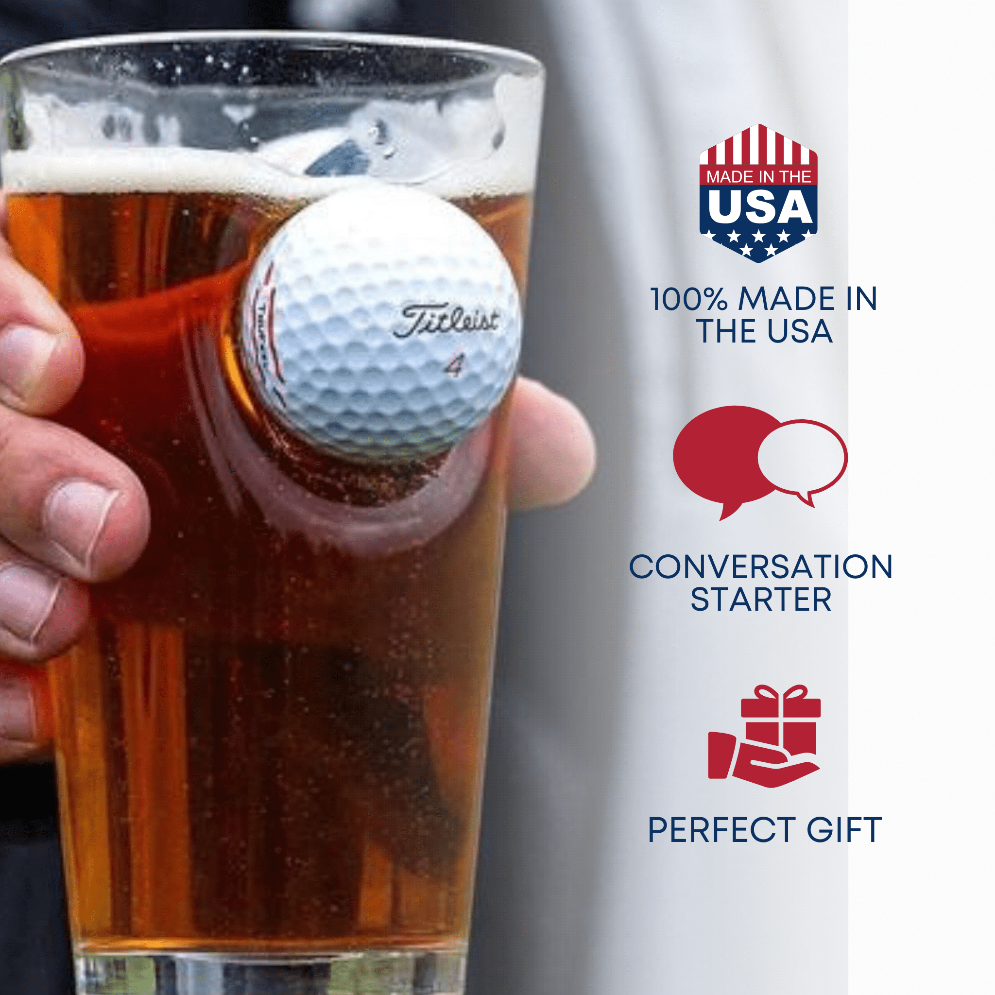 Pint Glass with Golf Ball by BenShot