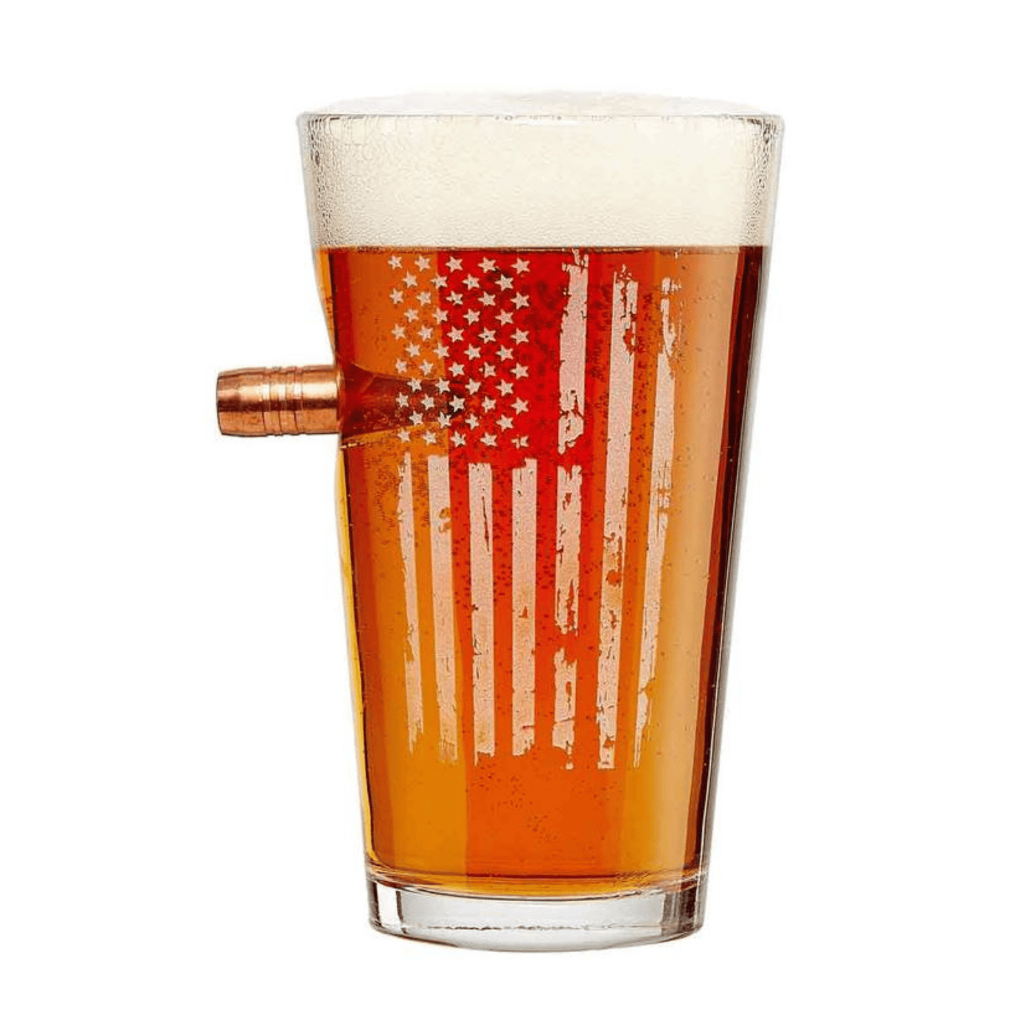 Pint Glass with Patriotic Flag by BenShot