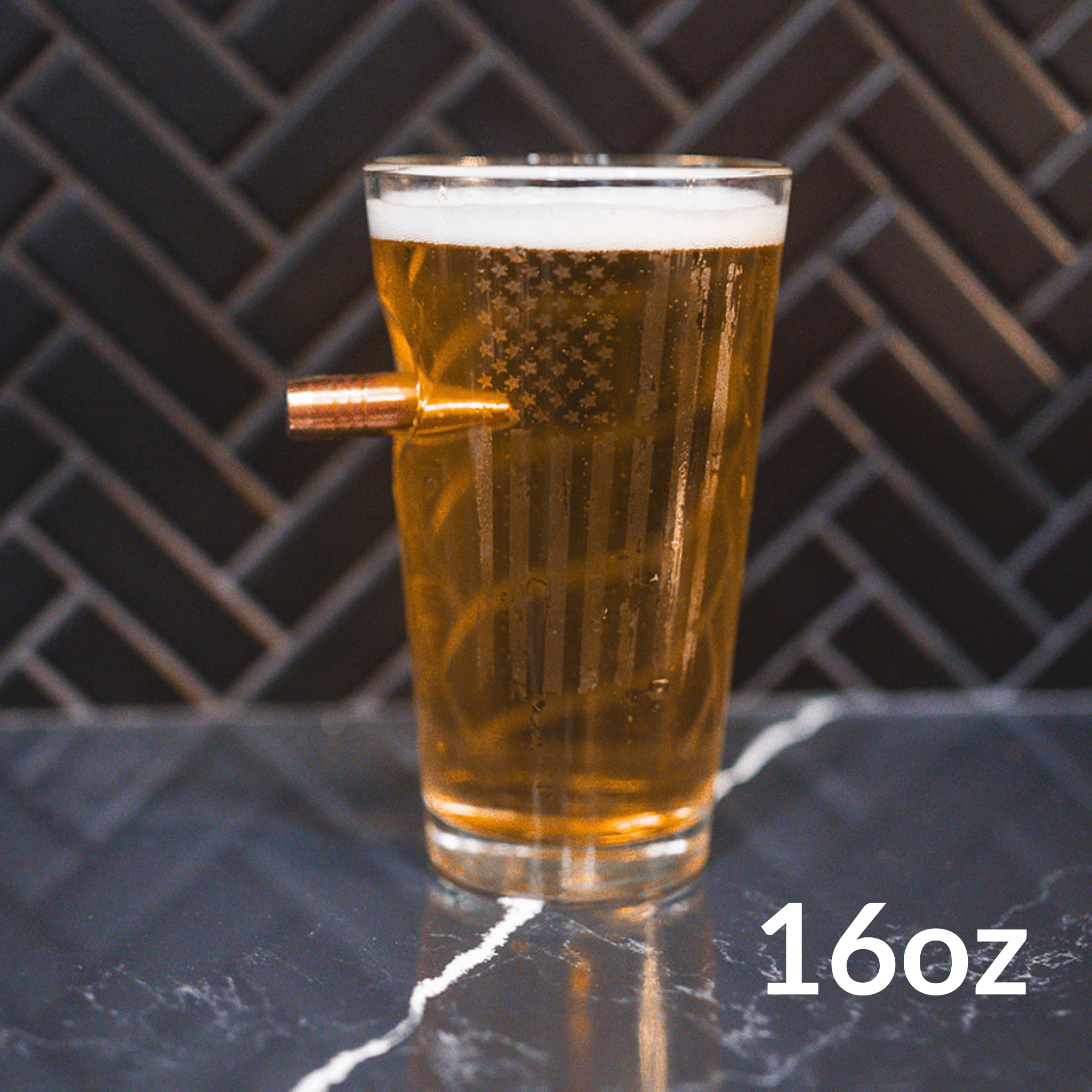 Pint Glass with Patriotic Flag by BenShot