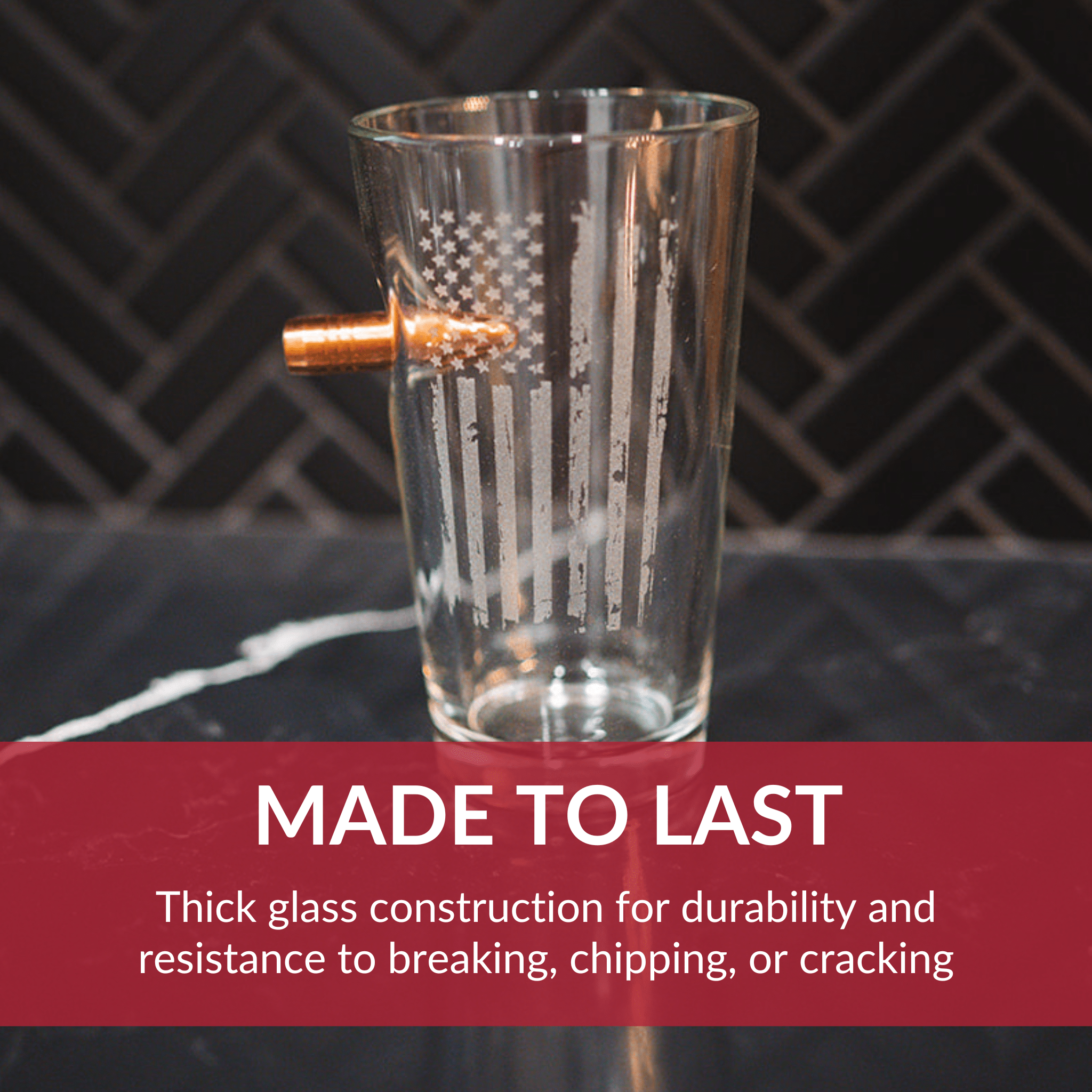 Pint Glass with Patriotic Flag by BenShot