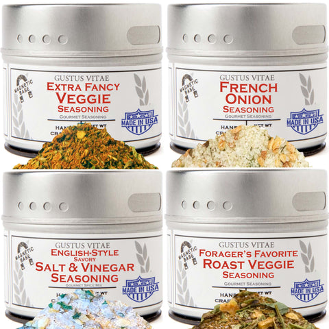 Air Fryer Ultimate Veggies Seasoning Set - Artisanal Spice Blends Four Pack by Gustus Vitae
