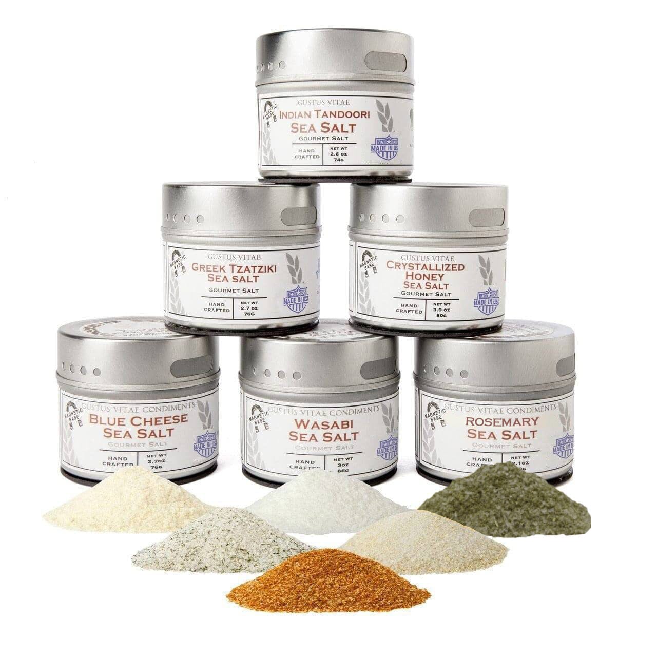 Chef's Secret Finishing Sea Salts Collection - 6 Tins by Gustus Vitae