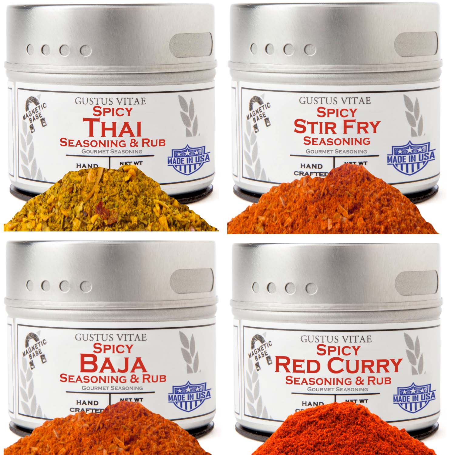 Spicy One Pot Wonders | Complete 4 Pack Collection | Authentic Gourmet Seasonings and Spice Blends by Gustus Vitae