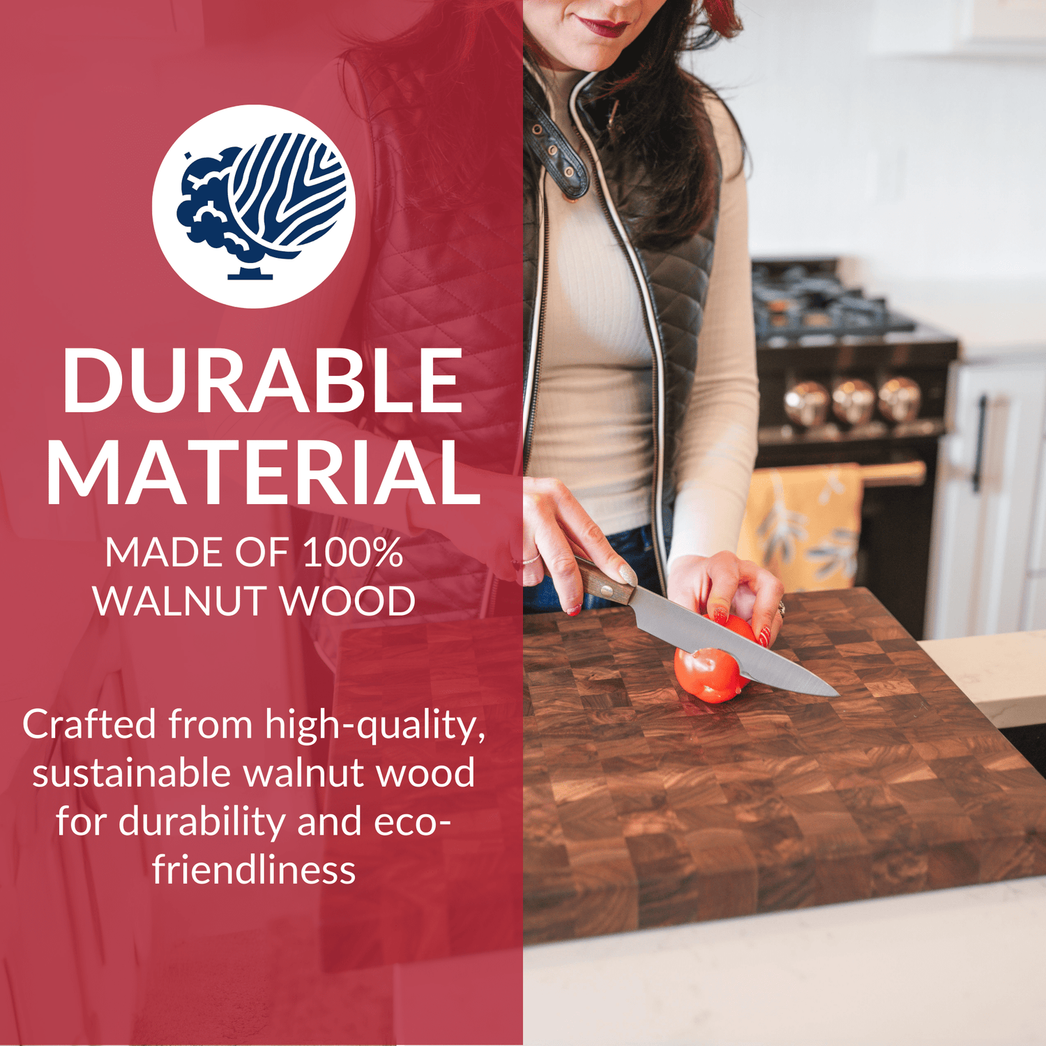 Medium End Grain Walnut Wood Butcher Block/return B grade