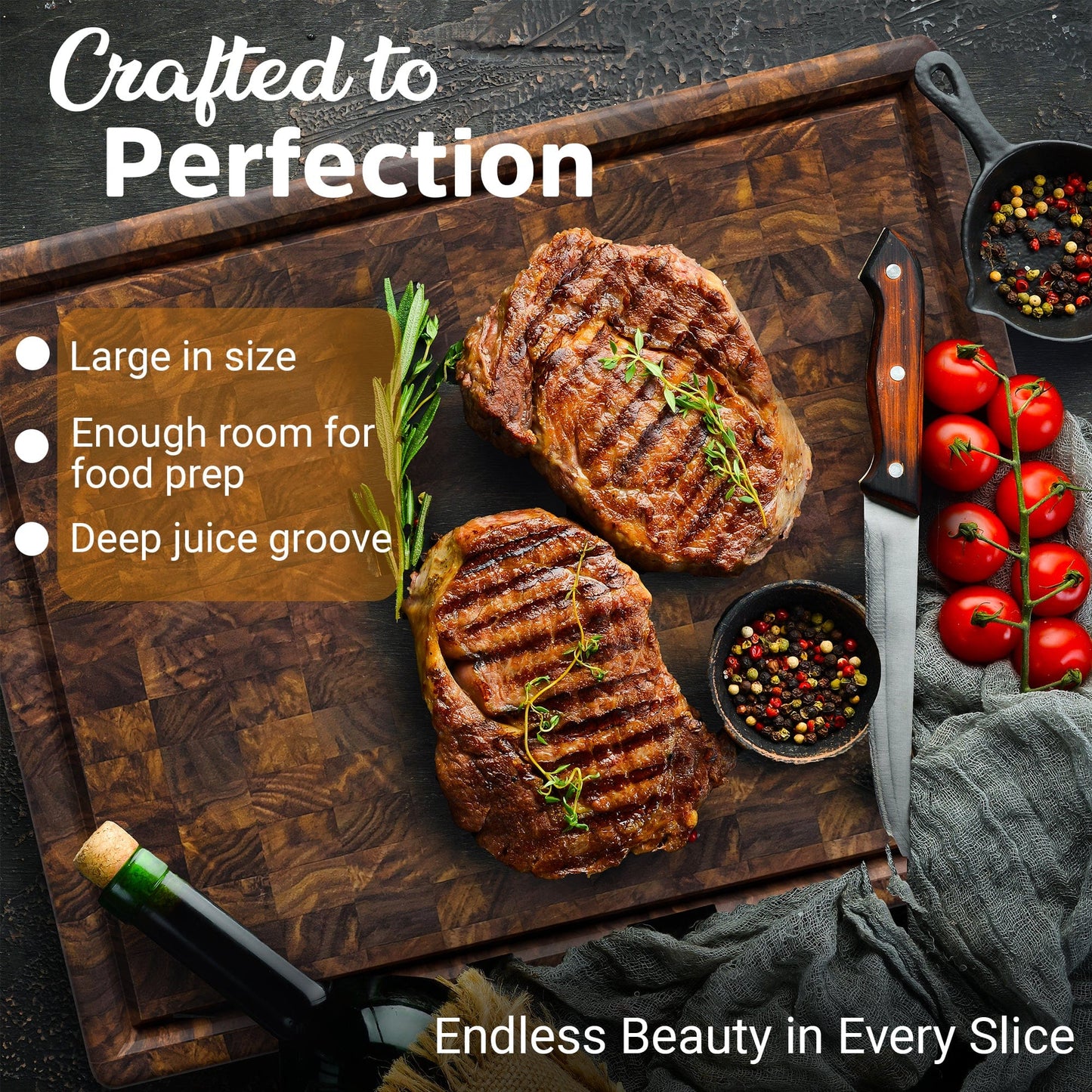 Extra Large Walnut Wood End Grain Butcher Block Cutting Board with Juice Groove/return A grade