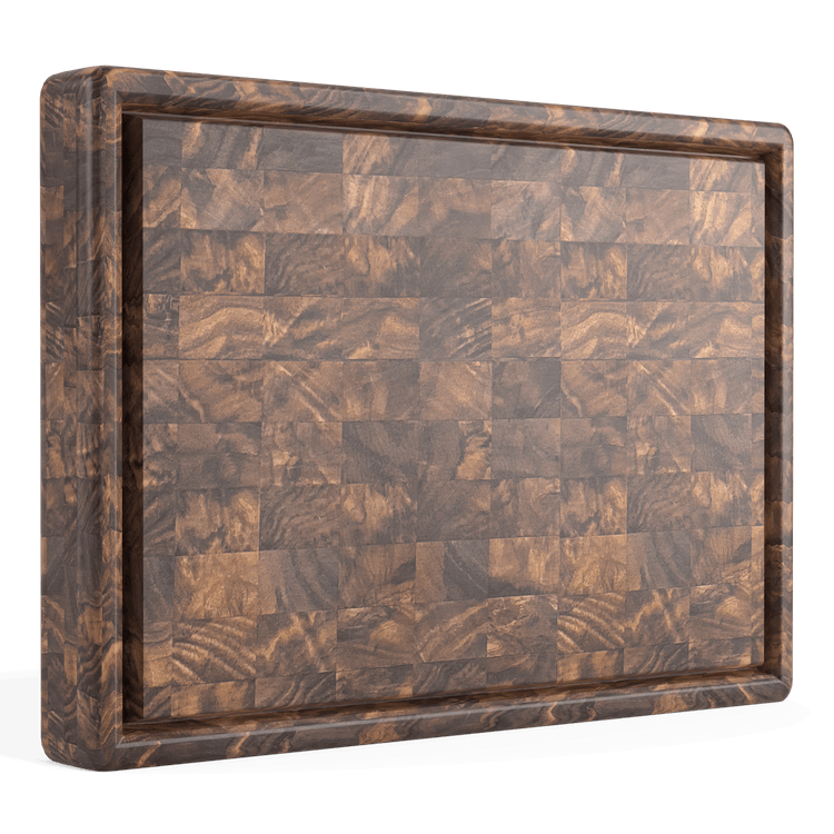 20x16 In. End Grain Large Walnut Cutting Board with Feet and Juice