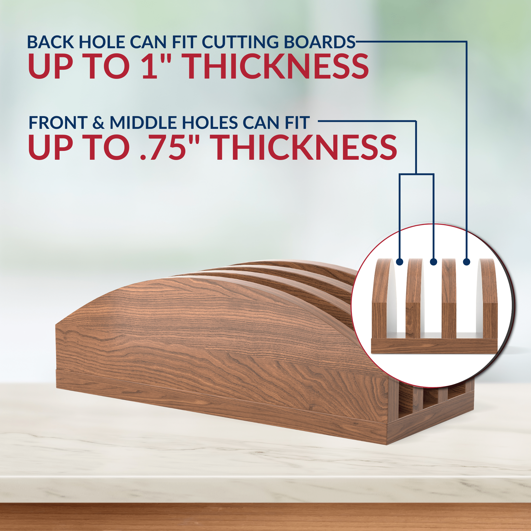 Premium Walnut Cutting Board Holder - Sturdy & Stylish