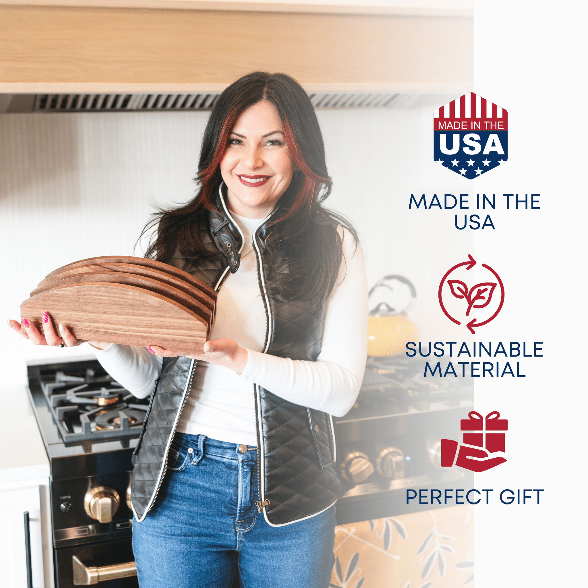 Premium Walnut Cutting Board Holder - Sturdy & Stylish