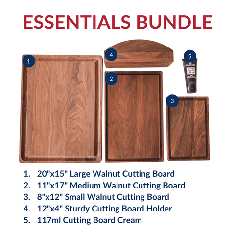 Essentials Bundle (5 items) - Includes 3 Boards, Stand / Holder, and Cream