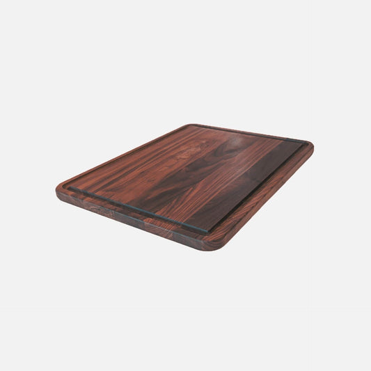 Virginia Boys Kitchens Medium 11" x 17" Walnut Wood Cutting Board Reversible with Juice Groove