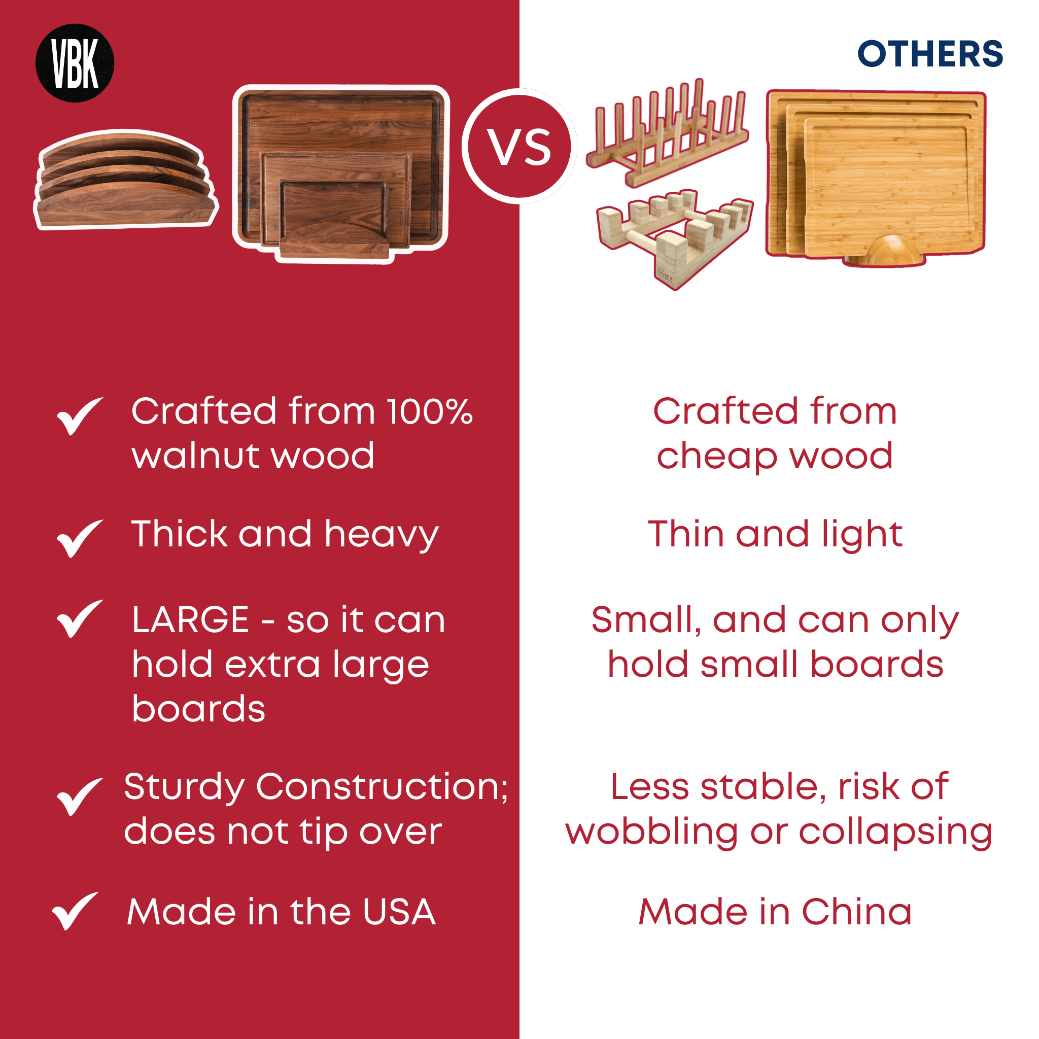 Premium Walnut Cutting Board Holder - Sturdy & Stylish