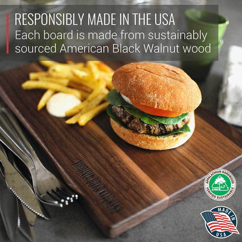 Beautiful small board made in the usa perfect for serving hamburgers
