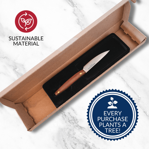 Stainless Steel Paring Knife with Walnut Wood Handles