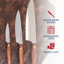 Stainless Steel Paring Knife with Walnut Wood Handles