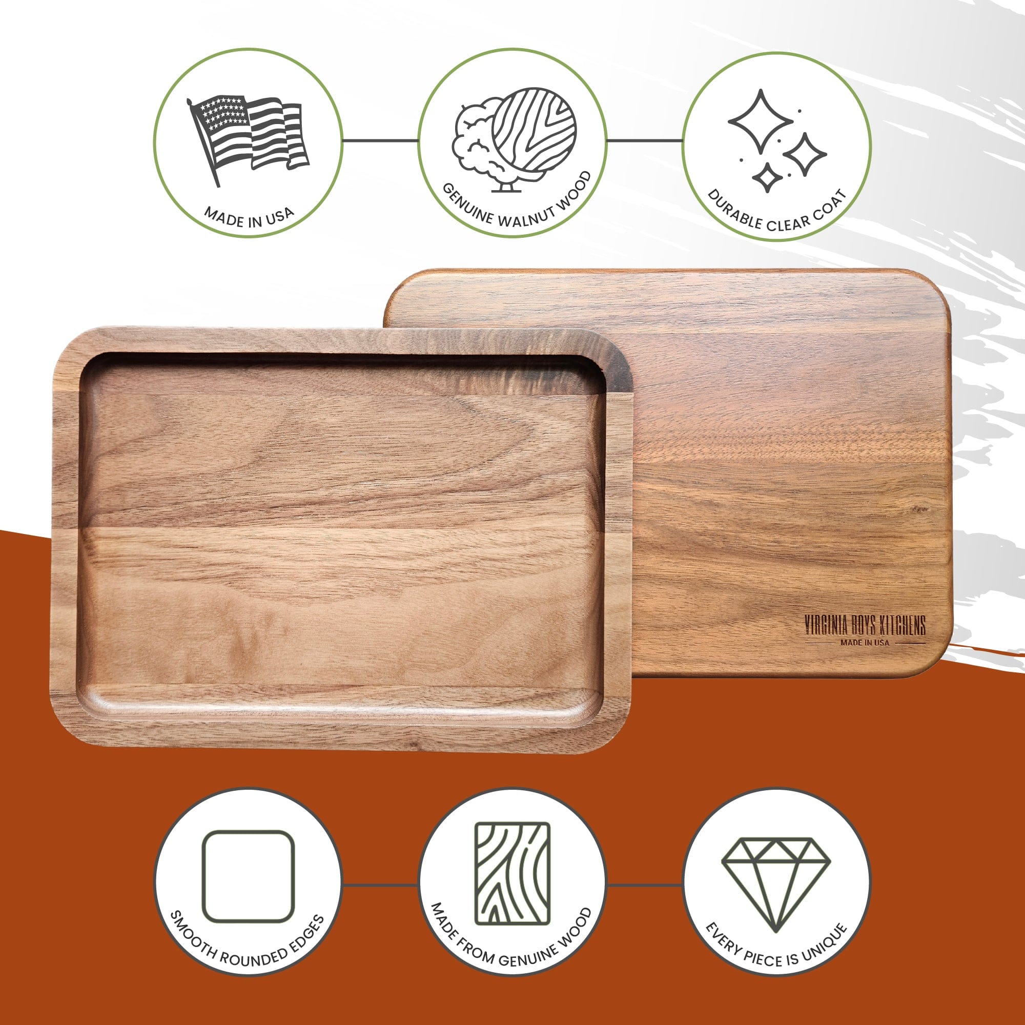 Valet Tray - Catch All Tray - Accessories Organizer - Walnut Wood