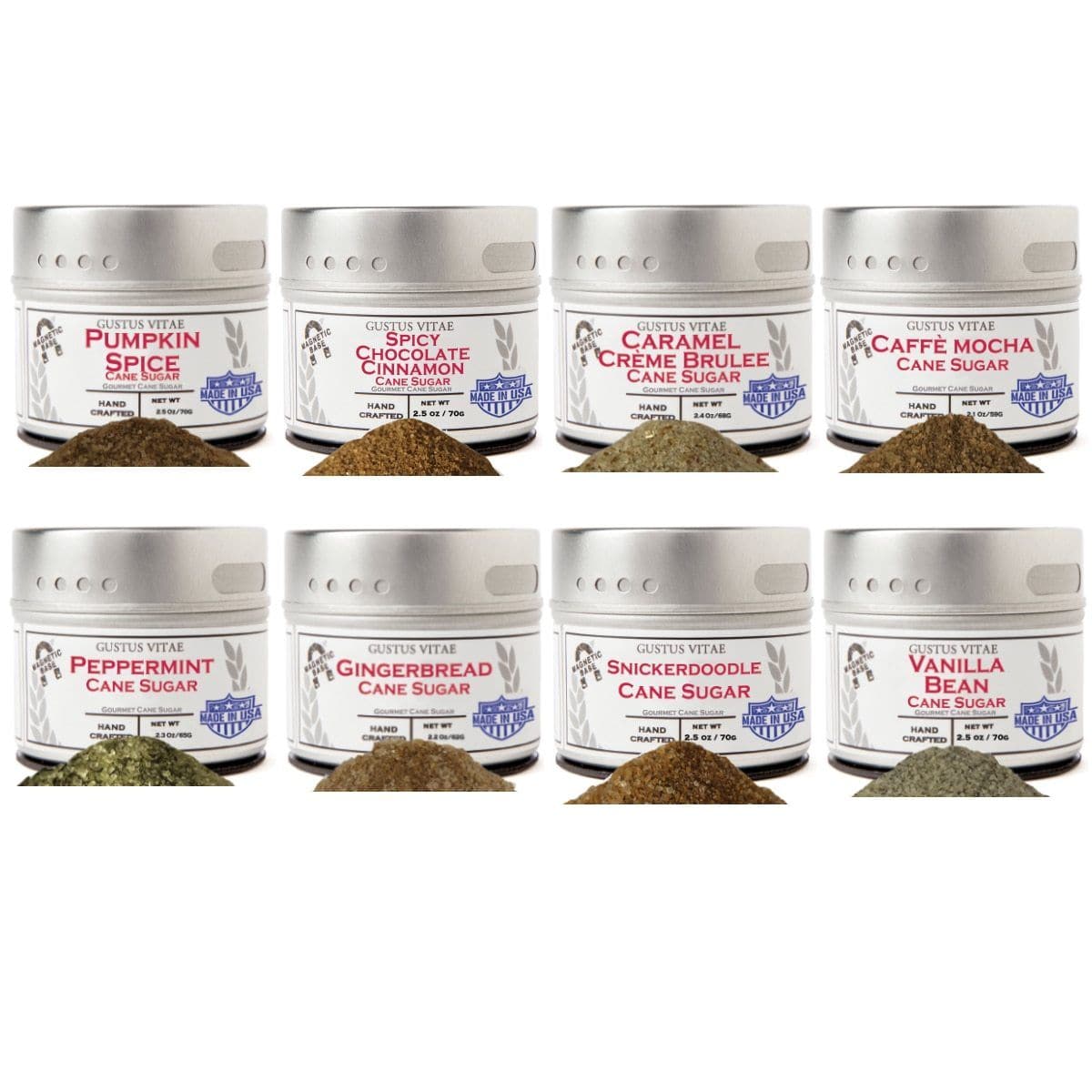 Gustus Vitae Coffee House Classics - 8 Gourmet Cane Sugars by Gustus Vitae Seasonings & Spices